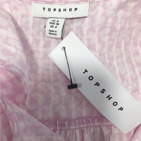 Topshop Pink Animal Print Sleeveless Tunic Blouse - Picture 4 of 5